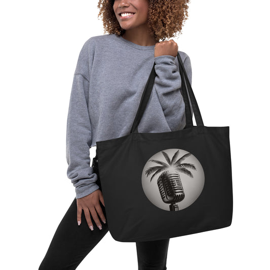 Large organic tote bag | Black & White Logo