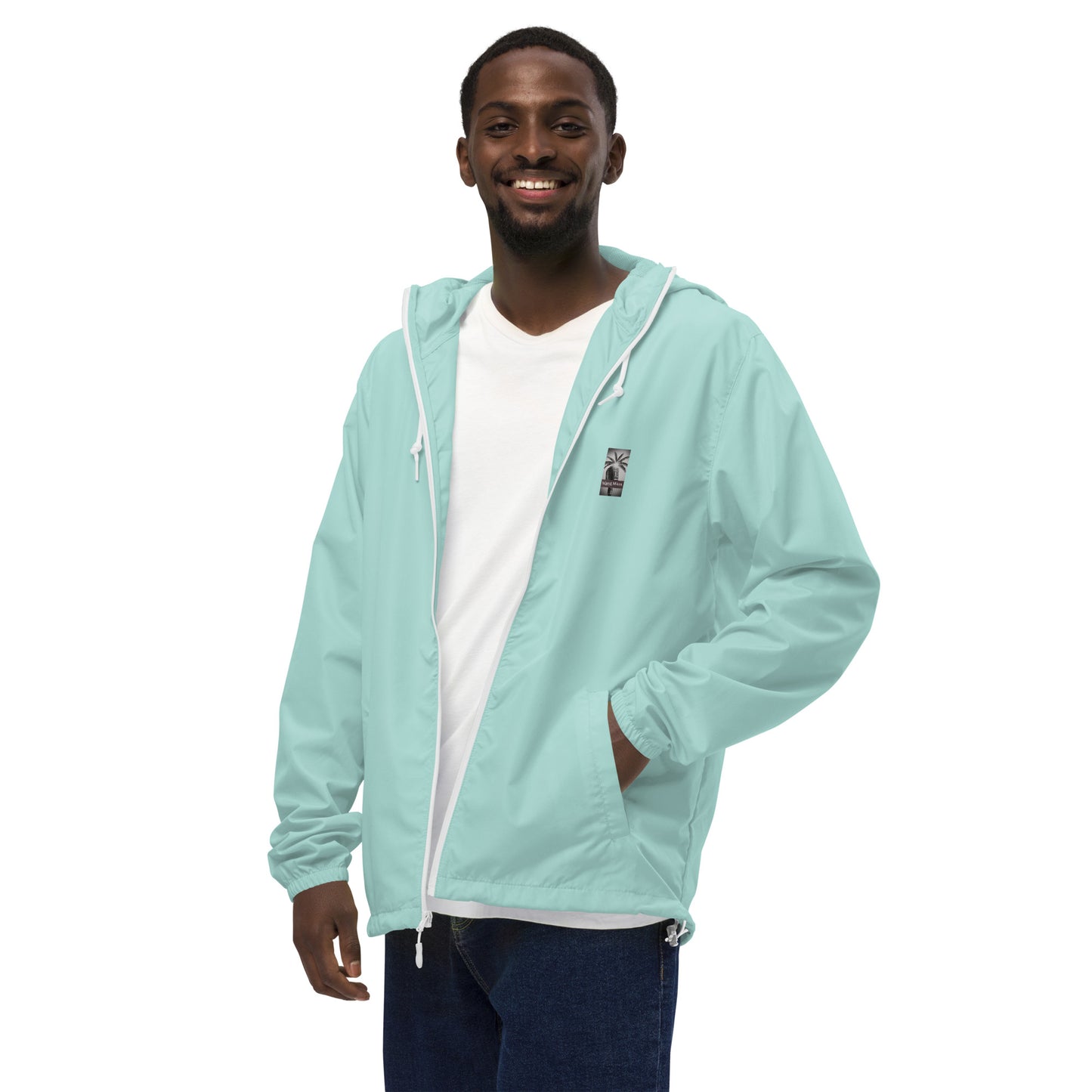 "The Windbreaker" Unisex lightweight Zip Up | Black & White logo