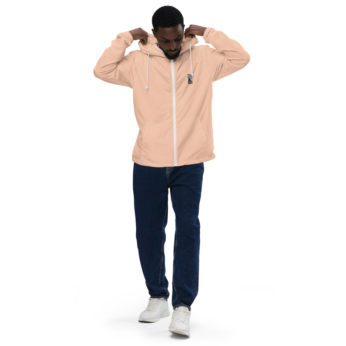 "The Windbreaker" Unisex lightweight Zip Up | Black & White logo