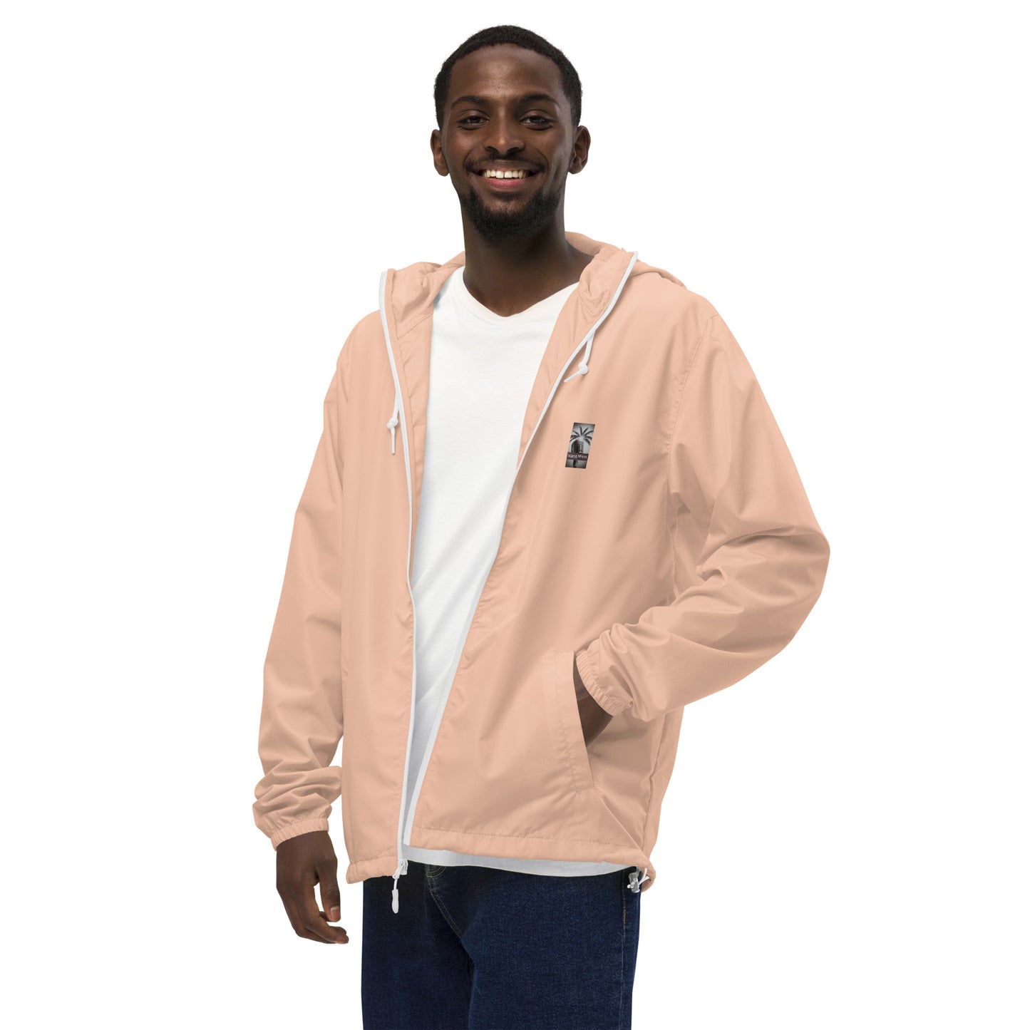 "The Windbreaker" Unisex lightweight Zip Up | Black & White logo