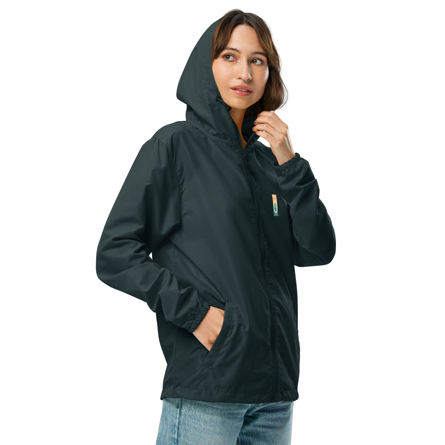 "The Windbreaker" Unisex lightweight Zip Up | Color logo