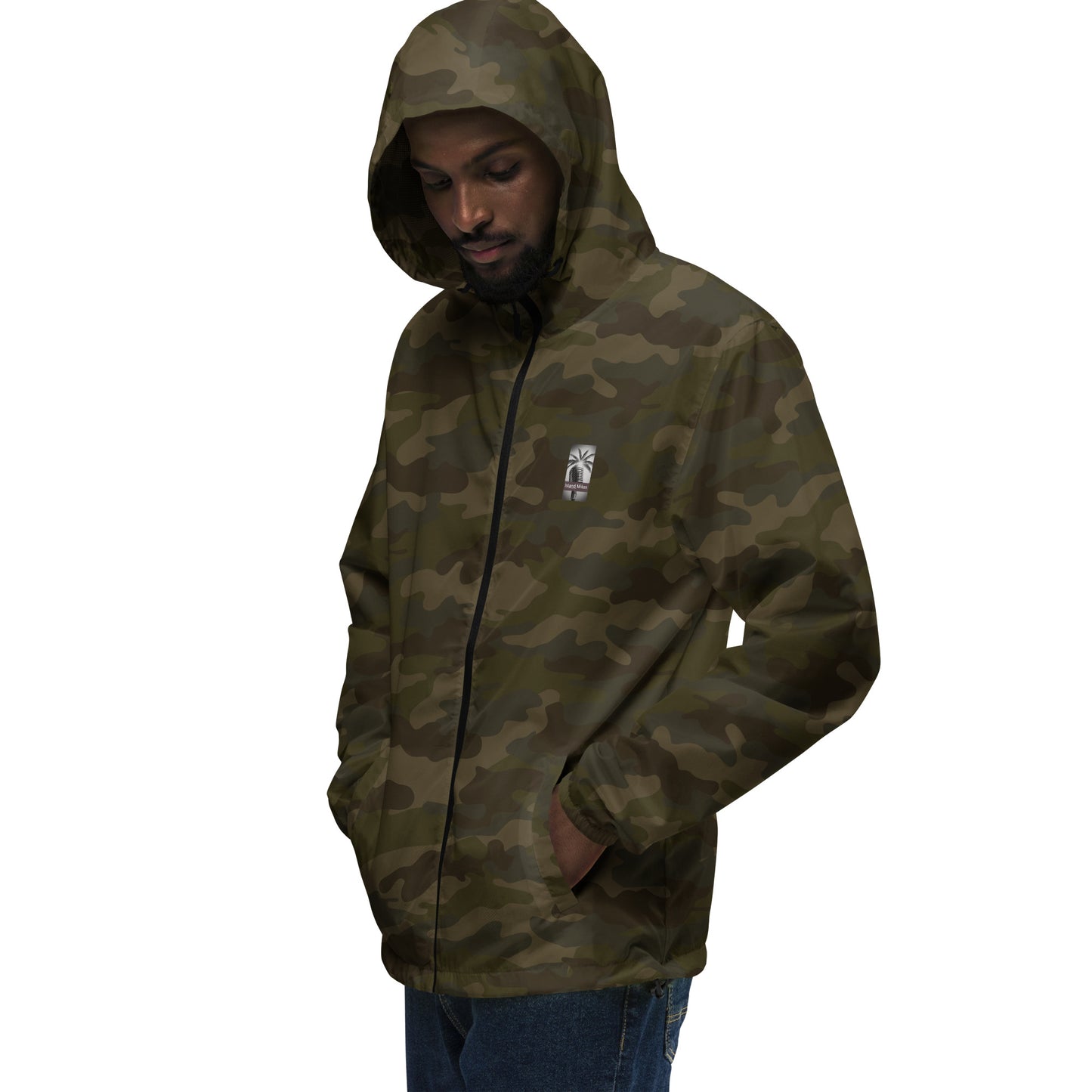 "The Windbreaker" Unisex lightweight Zip Up | Black & White logo