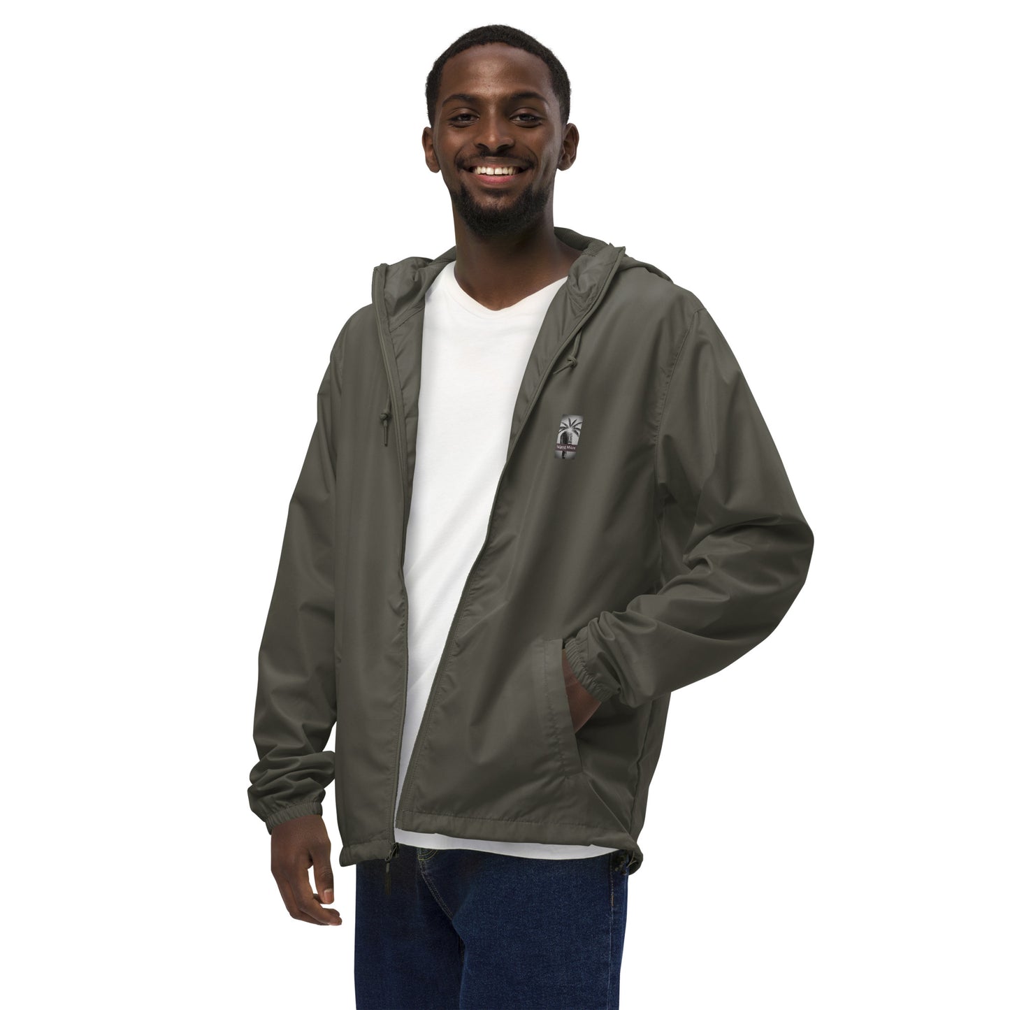 "The Windbreaker" Unisex lightweight Zip Up | Black & White logo
