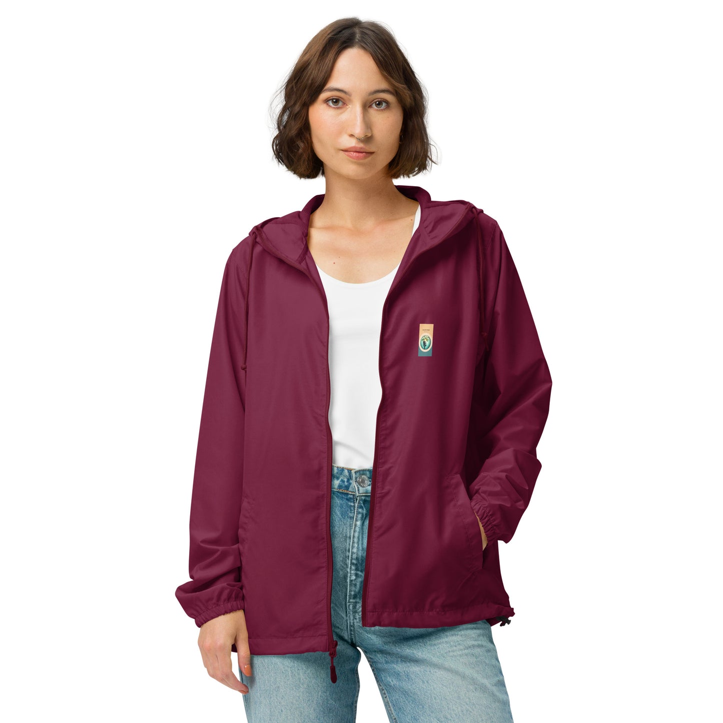 "The Windbreaker" Unisex lightweight Zip Up | Color logo