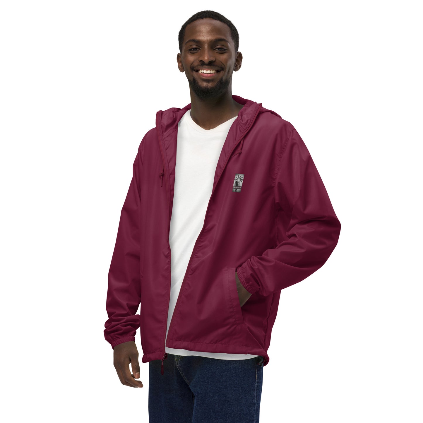"The Windbreaker" Unisex lightweight Zip Up | Black & White logo