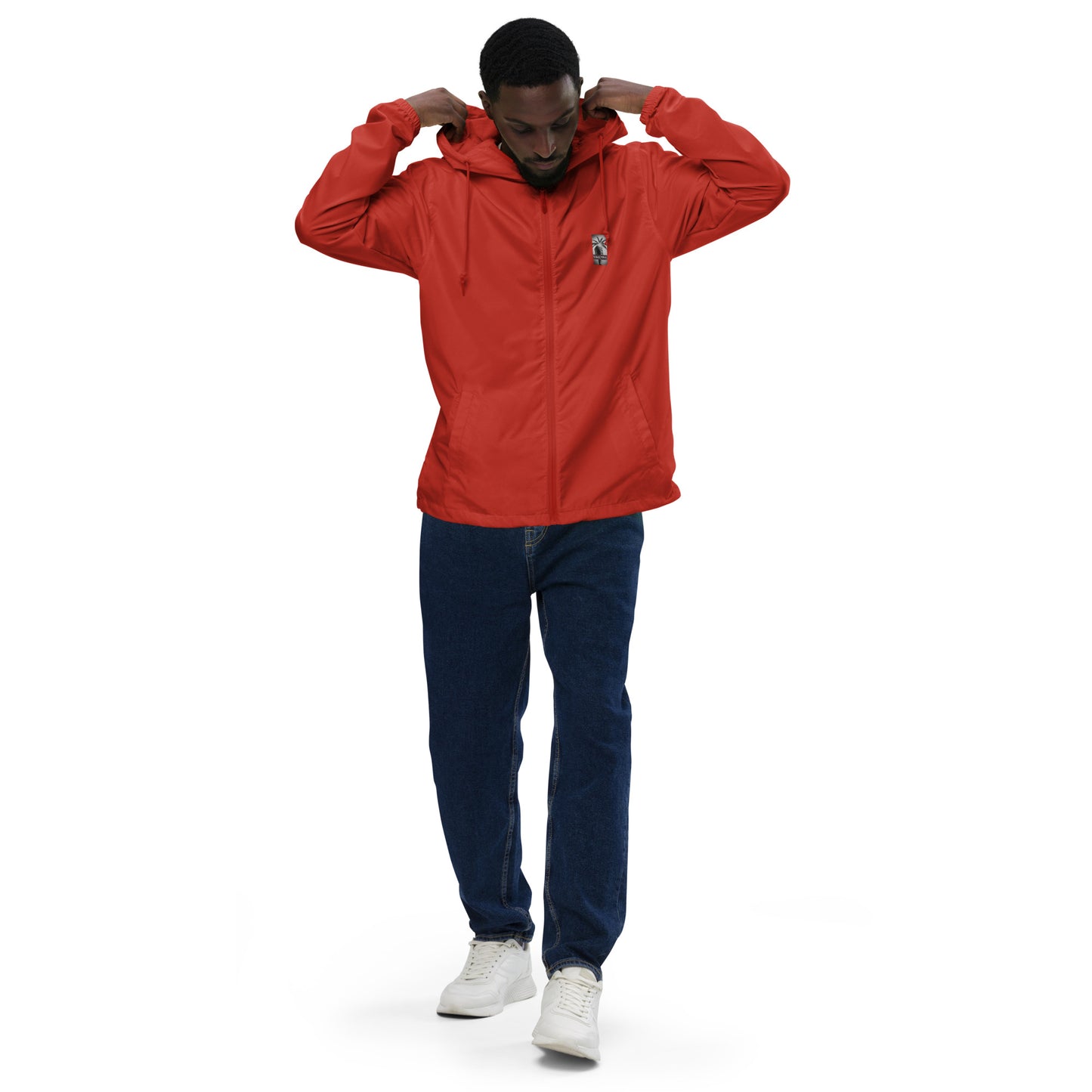 "The Windbreaker" Unisex lightweight Zip Up | Black & White logo