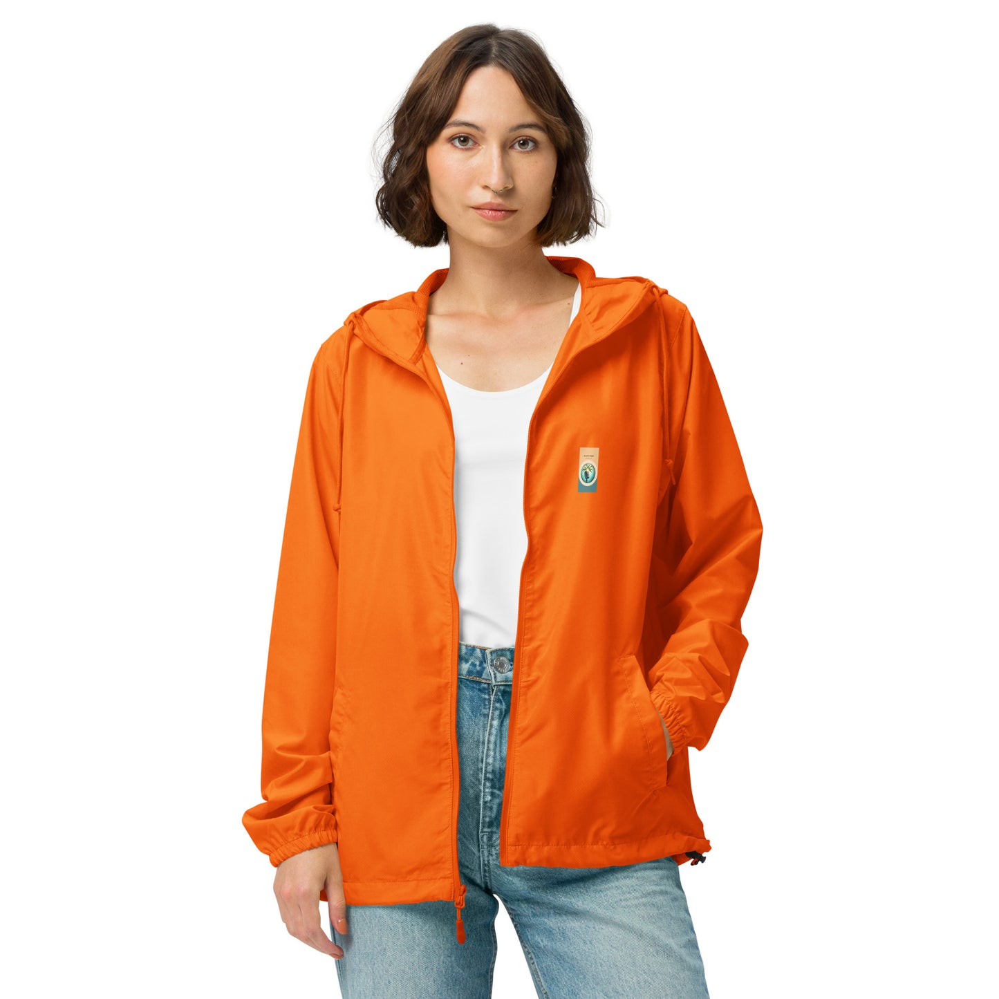 "The Windbreaker" Unisex lightweight Zip Up | Color logo