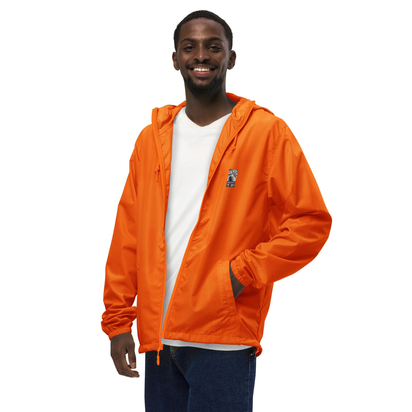 "The Windbreaker" Unisex lightweight Zip Up | Black & White logo