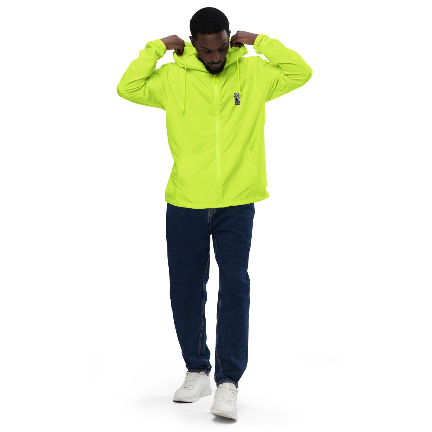 "The Windbreaker" Unisex lightweight Zip Up | Black & White logo