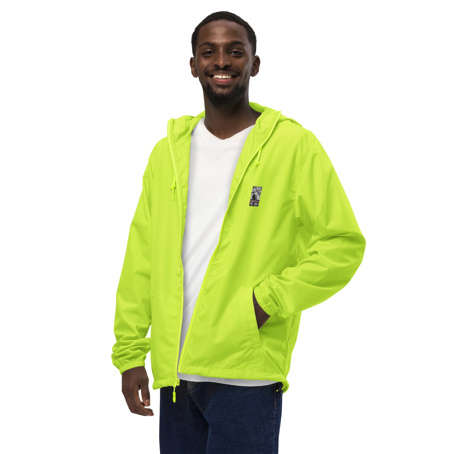 "The Windbreaker" Unisex lightweight Zip Up | Black & White logo
