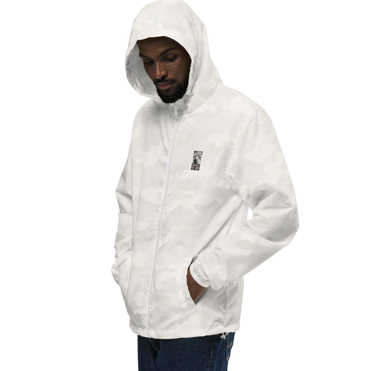 "The Windbreaker" Unisex lightweight Zip Up | Black & White logo